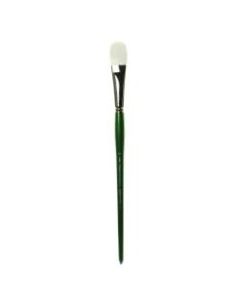 Princeton Synthetic Bristle Oil And Acrylic Paint Brush 6100, Size 12, Filbert Bristle, Synthetic, Green