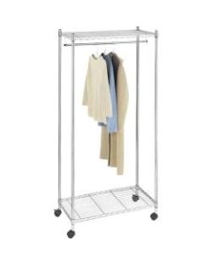 Whitmor Garment Rack - 75.5in Height x 36in Width x 18in Depth - Floor - Durable - Chrome - Steel - 1