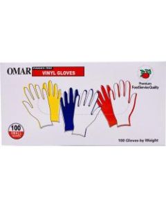 Omar Disposable Powder-Free Vinyl General-Purpose Gloves, Small, Clear, 100 Gloves Per Box