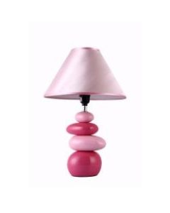 Simple Designs Shades Of Pink Ceramic Table Lamp, 17 5/8inH, Pink Shade/Pink Base