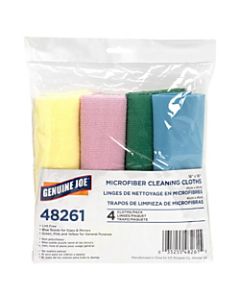 Genuine Joe Microfiber Cleaning Cloths, Box Of 4