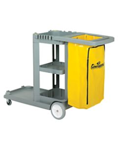 CMC Standard Janitorial Cleaning Cart, 38inH x 19 3/4inW x 56inD, Grey