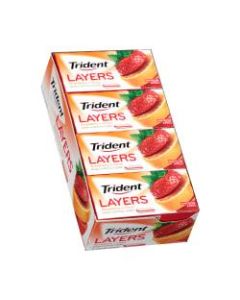 Trident Layers Strawberry And Citrus Gum, 14 Pieces Per Box, Pack Of 12 Boxes