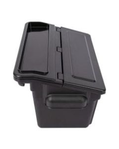 Luxor Outrigger Utility Cart Bins, 9inH x 14inW x 10-1/4in, Black, Pack Of 2 Bins