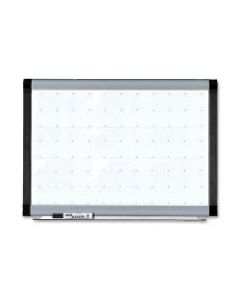 Lorell Magnetic Unframed Dry-Erase Whiteboard With Grid Lines, 48in x 36in, Ebony/Silver Metal Frame