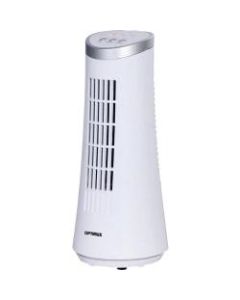 Optimus F-7345WH Desk Fan - 12in Diameter - 2 Speed - Quiet, Oscillating, Carrying Handle, Energy Efficient, Air Circulation, Adjustable Tilt Head, 75 deg. Swing, LED Indicator - White