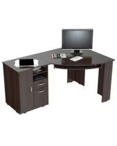 Inval Corner Computer Desk, Espresso-Wengue