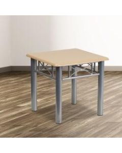 Flash Furniture End Table, 19-3/4inH x 21inW x 21inD, Natural/Silver