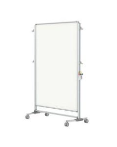 Ghent Nexus Jr. Partition Mobile Porcelain Magnetic Double-Sided Dry-Erase Whiteboard, 76 1/8in x 52 3/8in, Aluminum Frame With Satin Silver Finish