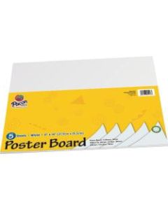 Pacon Peacock Coated Poster Board, 11in x 14in, White, Pack Of 5