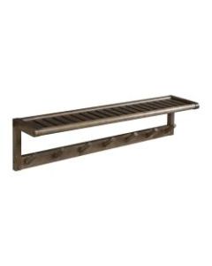 New Ridge Home Goods Abingdon Wall-Mounted Coat Rack, 8inH x 33-1/4inW x 7inD, Antique Chestnut