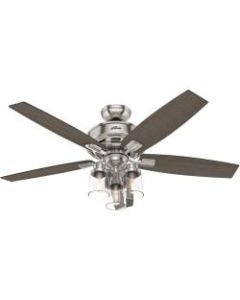 Hunter Fan Bennett With 3 Lights 52 inch - 5 Blades - 52in Diameter - 3 Speed - Reversible Motor, Reversible Blades, Quiet - 27in Height x 17in Width - Metal