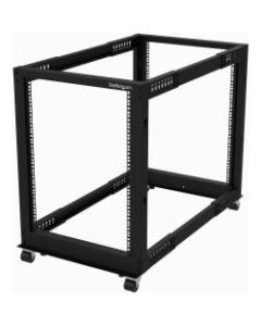 StarTech.com 15U Open Frame Rack - 4 Post - 22-40 in. Adjustable Depth - 1200 lbs Weight Capacity - Includes Casters (4POSTRACK15U)