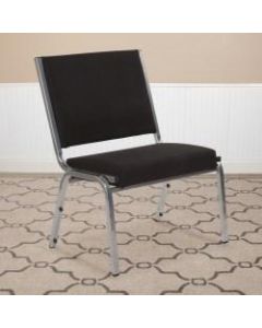 Flash Furniture HERCULES Fabric Armless Bariatric Medical Reception Chair With Antimicrobial Protection, Black/Silvervein