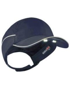 Ergodyne Skullerz 8965 Lightweight Bump Cap Hat With LED Lighting, Long Brim, Navy