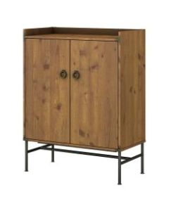 kathy ireland Home by Bush Furniture Ironworks Storage Cabinet with Doors, Vintage Golden Pine, Standard Delivery