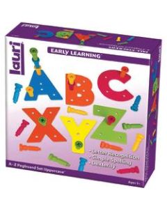 Playmonster Lauri Tall-Stackers Pegs 156-Piece Uppercase A To Z Pegboard Set