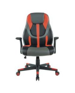 Office Star Output Faux Leather Gaming Chair, Black/Red