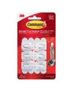 3M Command General Purpose Removable Plastic Hooks, Mini, Pack Of 6 Removable Hooks