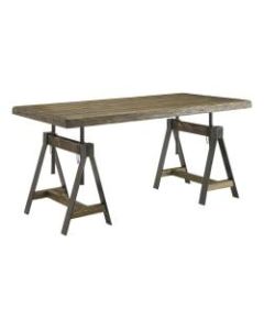 Coast to Coast Adjustable Dining Table/Desk, Camden Distressed Brown