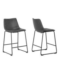 Glamour Home Adan Bar Stools, Vintage Gray, Set Of 2 Stools
