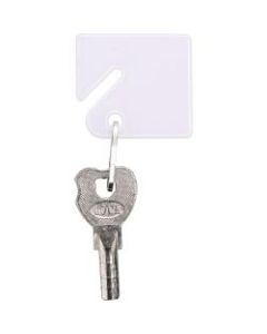 Sparco Square Key Tags - 4.75in Length x 1.40in Width - Square - Hook Fastener - 20 / Pack - Plastic - White
