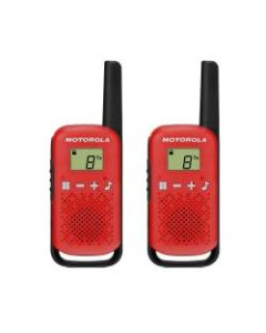 Motorola TalkAbout T110 Two-Way Radios, 5.35inH x 1.91inW x 1.05inD, Red/Black, Pack Of 2 Radios
