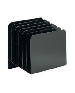 Office Depot Brand Slanted Recycled Vertical File Organizer, 6 Compartments, Black