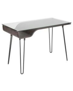 Lumisource Avery Mid-Century Modern Desk, Dark Gray/Black