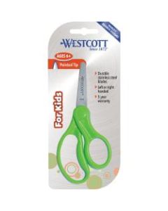 Westcott 5in Pointed Kid Scissors - 5in Overall Length - Stainless Steel - Pointed Tip - Assorted - 30 / Pack