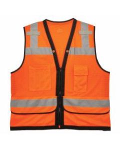 Ergodyne GloWear Safety Vest, Heavy-Duty Mesh, Type-R Class 2, Large/X-Large, Orange, 8253HDZ