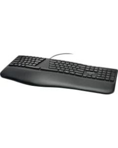 Kensington Pro Fit Ergo Wired Keyboard - Cable Connectivity - USB Type A Interface - Windows, Chrome OS, Mac OS - Black