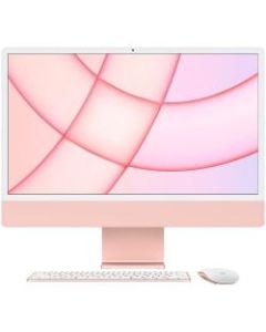 Apple iMac MJVA3LL/A All-in-One Computer - Apple M1 Octa-core (8 Core) - 8 GB RAM - 256 GB SSD - 24in 4.5K 4480 x 2520 - Desktop - Pink - Apple M1 SoC - macOS Big Sur - English (US) Keyboard - IEEE 802.11 a/b/g/n/ac/ax - 143 W