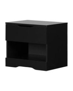 South Shore Holland 1-Drawer Nightstand, 19-3/4inH x 22-1/4inW x 17inD, Pure Black