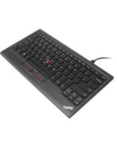 Lenovo ThinkPad Compact USB Keyboard with TrackPoint - Canadian French - Cable Connectivity - USB 2.0 Interface Volume Control, Brightness Hot Key(s) - French (Canada) - Computer, Notebook - Trackpoint - PC - Scissors Keyswitch