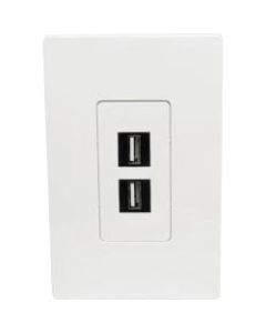 Tripp Lite Single-Gang 2-Port Wall Plate Keystone Cat5/Cat6 USB HDMI Dport RCA - Faceplate - white - 1-gang - 2 ports - TAA Compliant