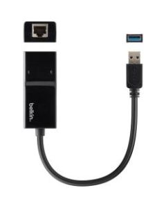Belkin Gigabit Ethernet Card - USB - 1 Port(s) - 1 x Network (RJ-45) - Twisted Pair - 10/100/1000Base-T