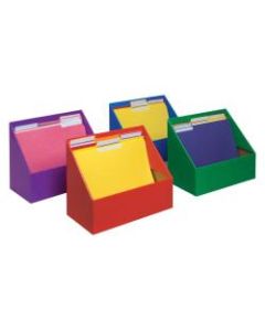 Classroom Keepers Folder Holders, 9 5/8inH x 11 3/4inW x 5 3/4inD, Assorted Colors, Pack Of 4