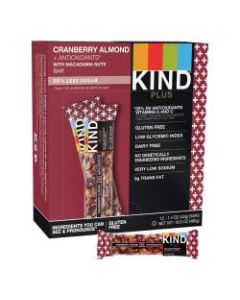KIND Healthy Snack Bars, Cranberry/Almond/Antioxidants, 1.4 Oz, Box Of 12 Bars