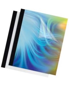 Fellowes Thermal Presentation Covers - 1in , 240 sheets, Black - 11in Height x 8.5in Width x 1in Depth - 1in Maximum Capacity - 240 x Sheet Capacity - Rectangular - Black - Polyvinyl Chloride (PVC) - 10 / Pack