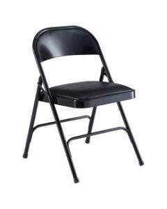 Lorell Vinyl Padded Folding Chairs, Black, Set Of 4 Chairs