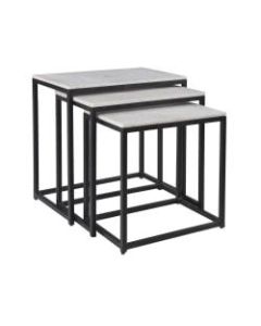 Coast to Coast Square Marble Nesting Tables, Multicolor, Set Of 3 Tables