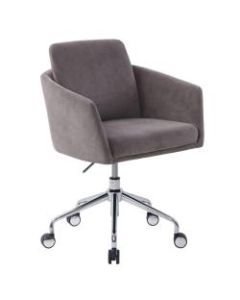 Elle Decor Vevey Velvet Mid-Back Task Chair, Slate