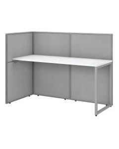 Bush Business Furniture Easy Office 60inW Cubicle Desk Workstation With 45inH Open Panels, Pure White/Silver Gray, Standard Delivery