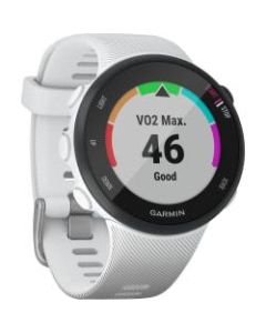 Garmin Forerunner 45S GPS Watch - Wrist - Heart Rate Monitor, Accelerometer - 1in - 208 x 208 - GPS - 168 Hour - 1.54in - White - Glass Lens - Silicone Band - Water Resistant - Glass Lens