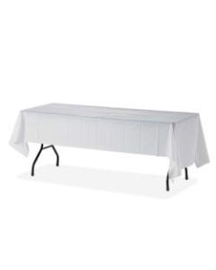 Genuine Joe Plastic Rectangular Table Covers - 108in Length x 54in Width - Plastic - White - 24 / Carton