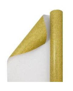 JAM Paper Wrapping Paper, Glitter, 25 Sq Ft, Gold