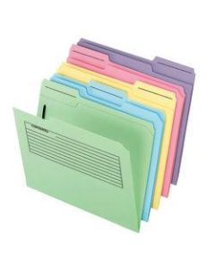 Pendaflex Printed Notes Folders With 1 Fastener, 1/3 Cut, Letter Size, Assorted Colors (No Color Choice), Pack Of 30