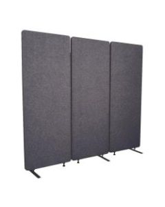 Luxor RECLAIM Acoustic Privacy Panel Room Dividers, 66inH x 24inW, Slate Gray, Pack Of 3 Room Dividers
