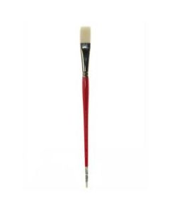 Winsor & Newton University Series Long-Handle Paint Brush 236, Size 12, Flat Bristle, Hog Hair, Tan